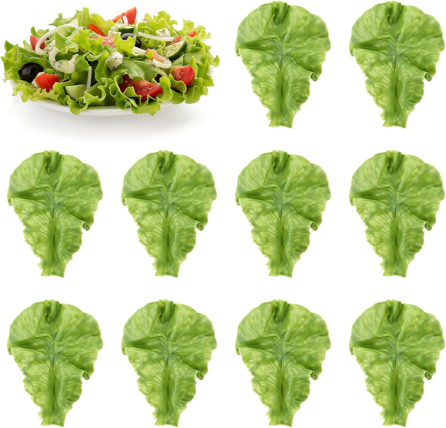 10PCS Realistic Artificial Lettuce Leaves for Decor