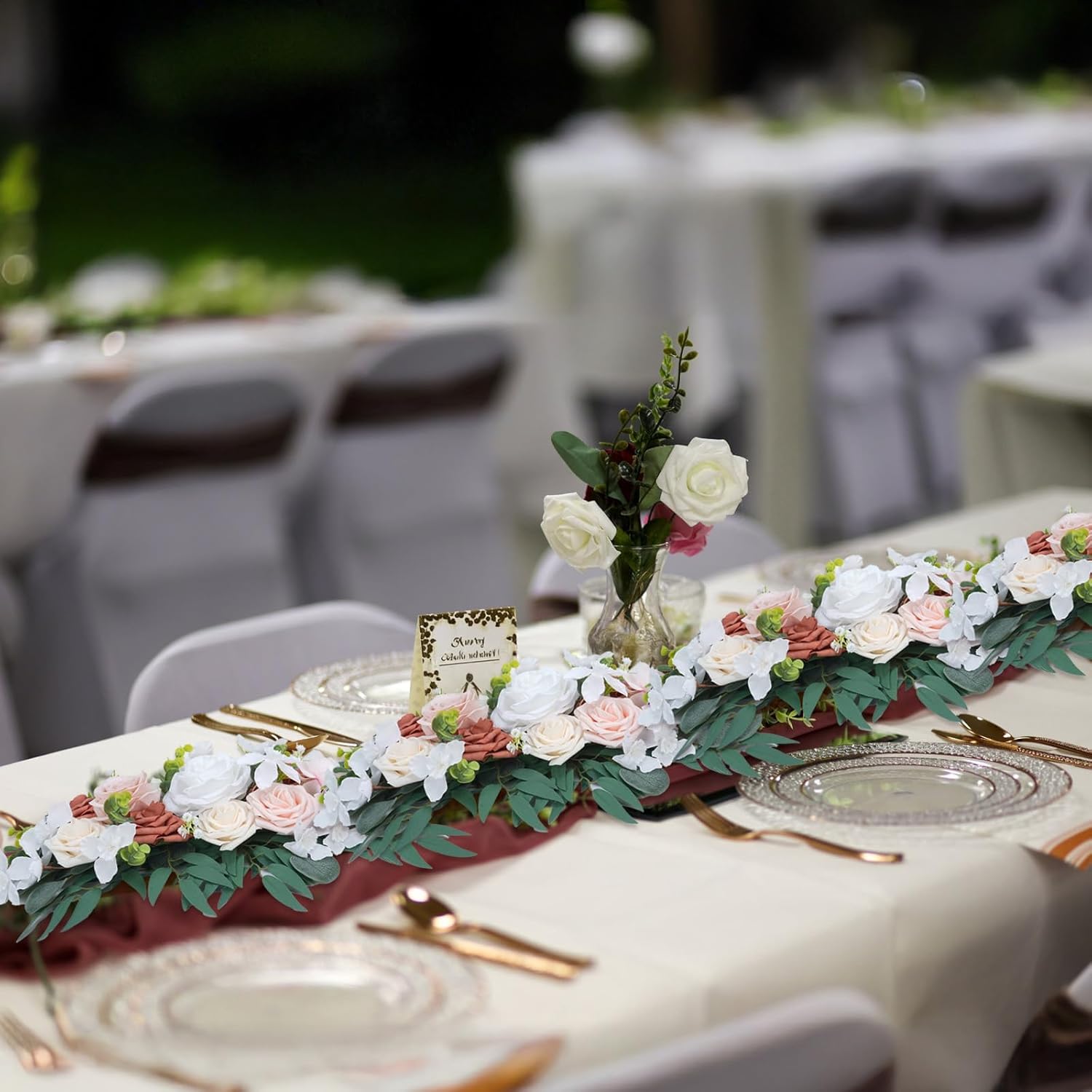 2PCS Artificial Wedding Arch Flowers Centerpieces for Tables