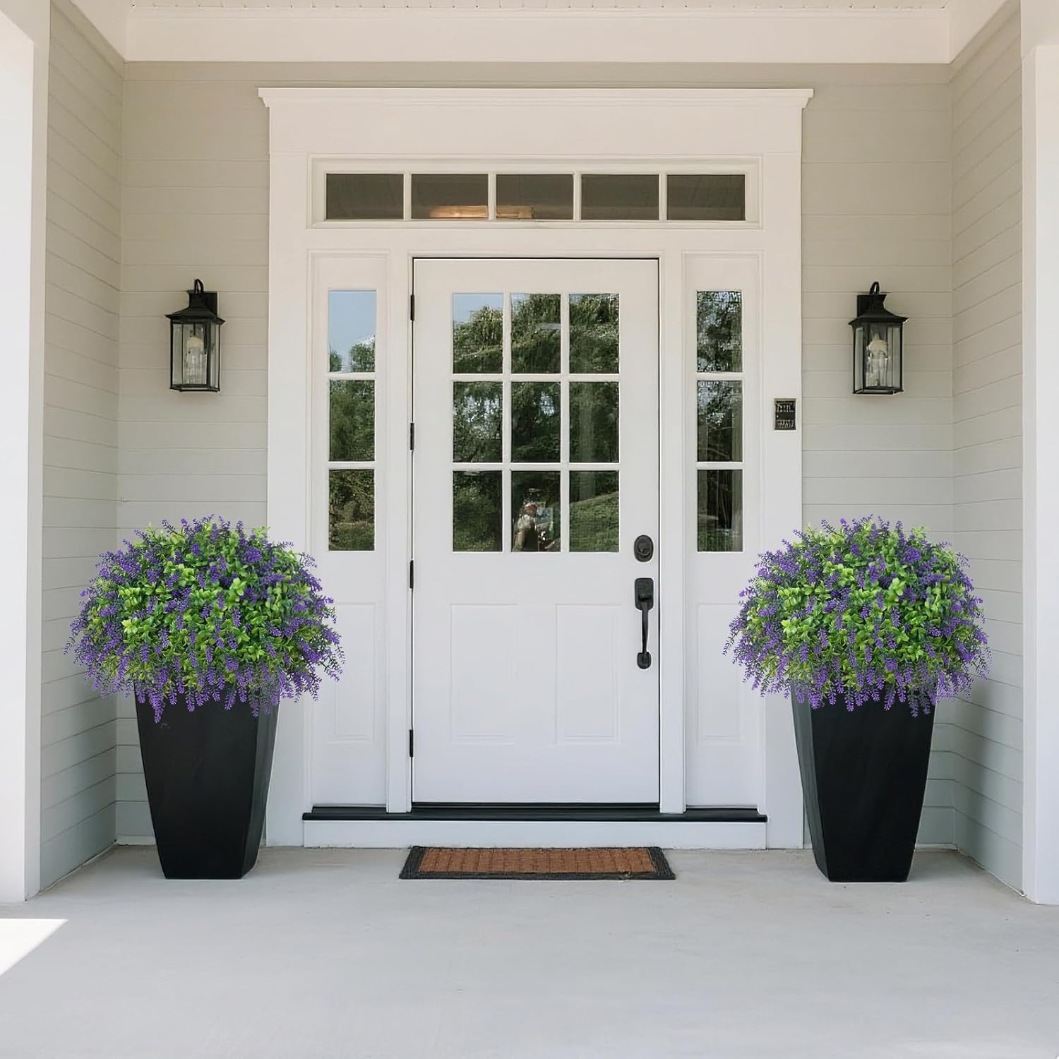Artificial Boxwood Topiary Ball with Lavender - Set of 2