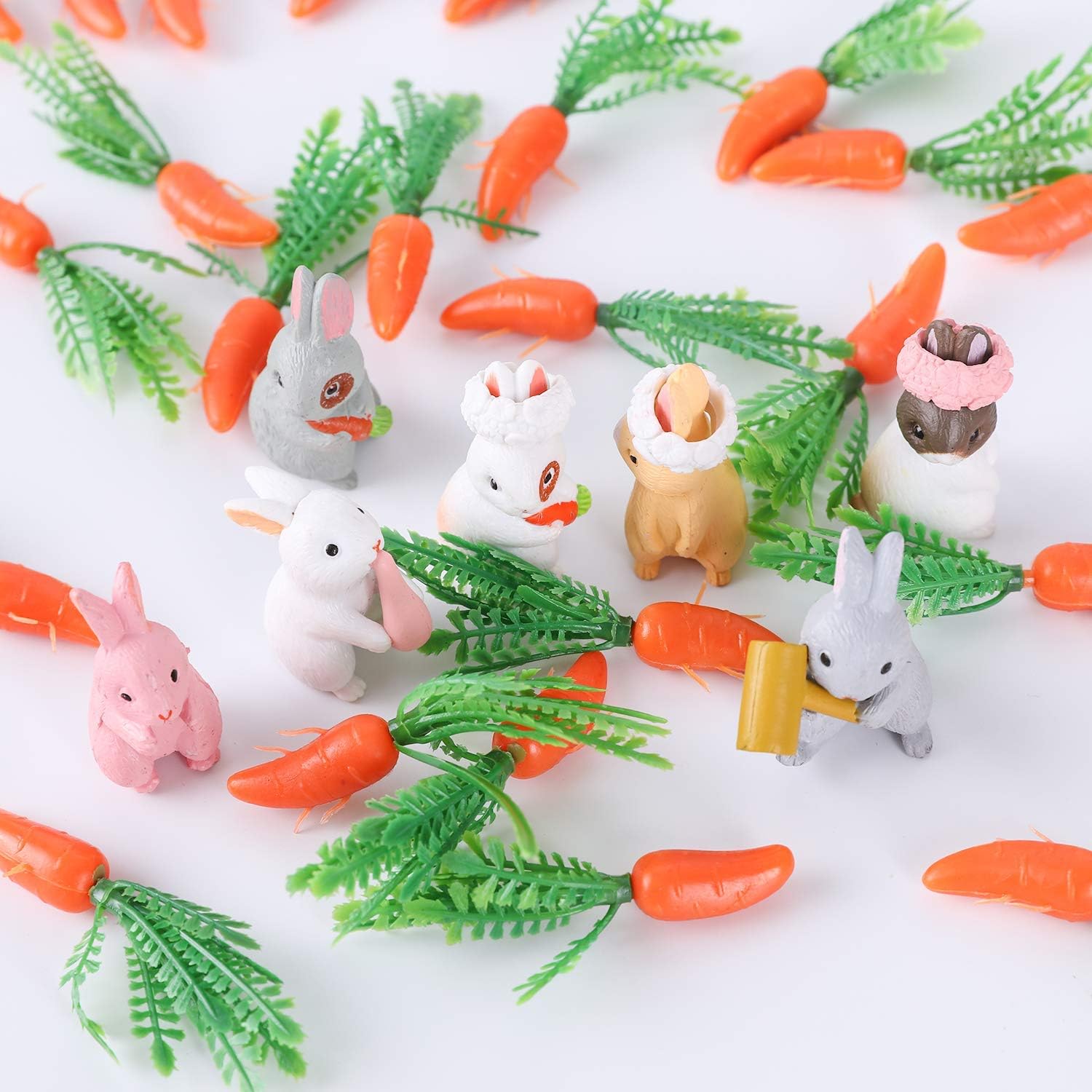 100PCS Mini Easter Carrots Plastic Decorations