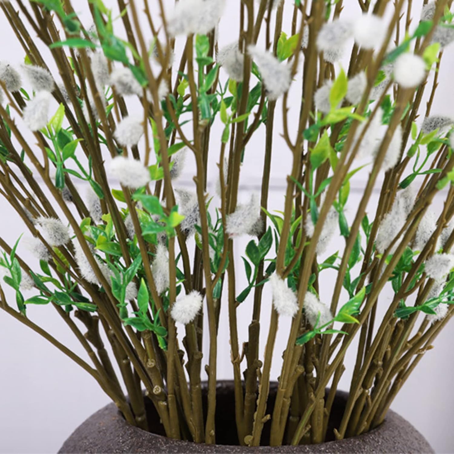 Firlar 6PCS Artificial Silver Pussy Willow Branches 33 Inch