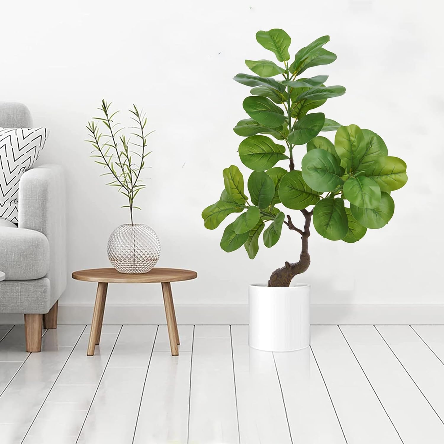 Artificial Fiddle Leaf Fig Tree 49 Fake Potted Plant for Home Office