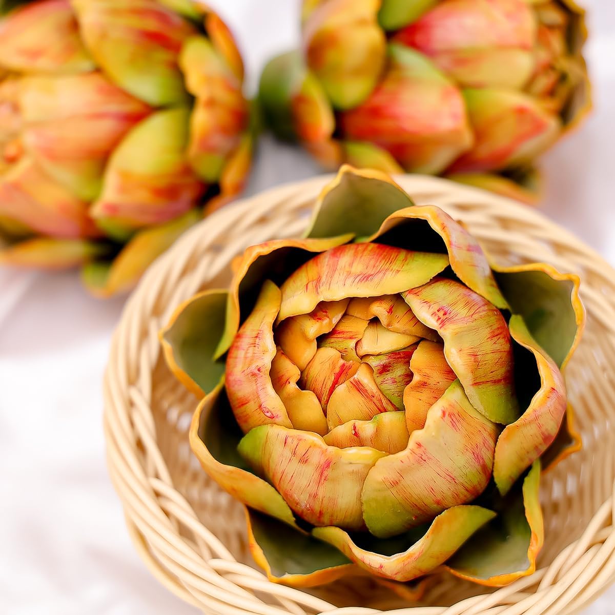 3Pcs Large Faux Artichoke Home Decor Artificial Vegetable Bowl Filler