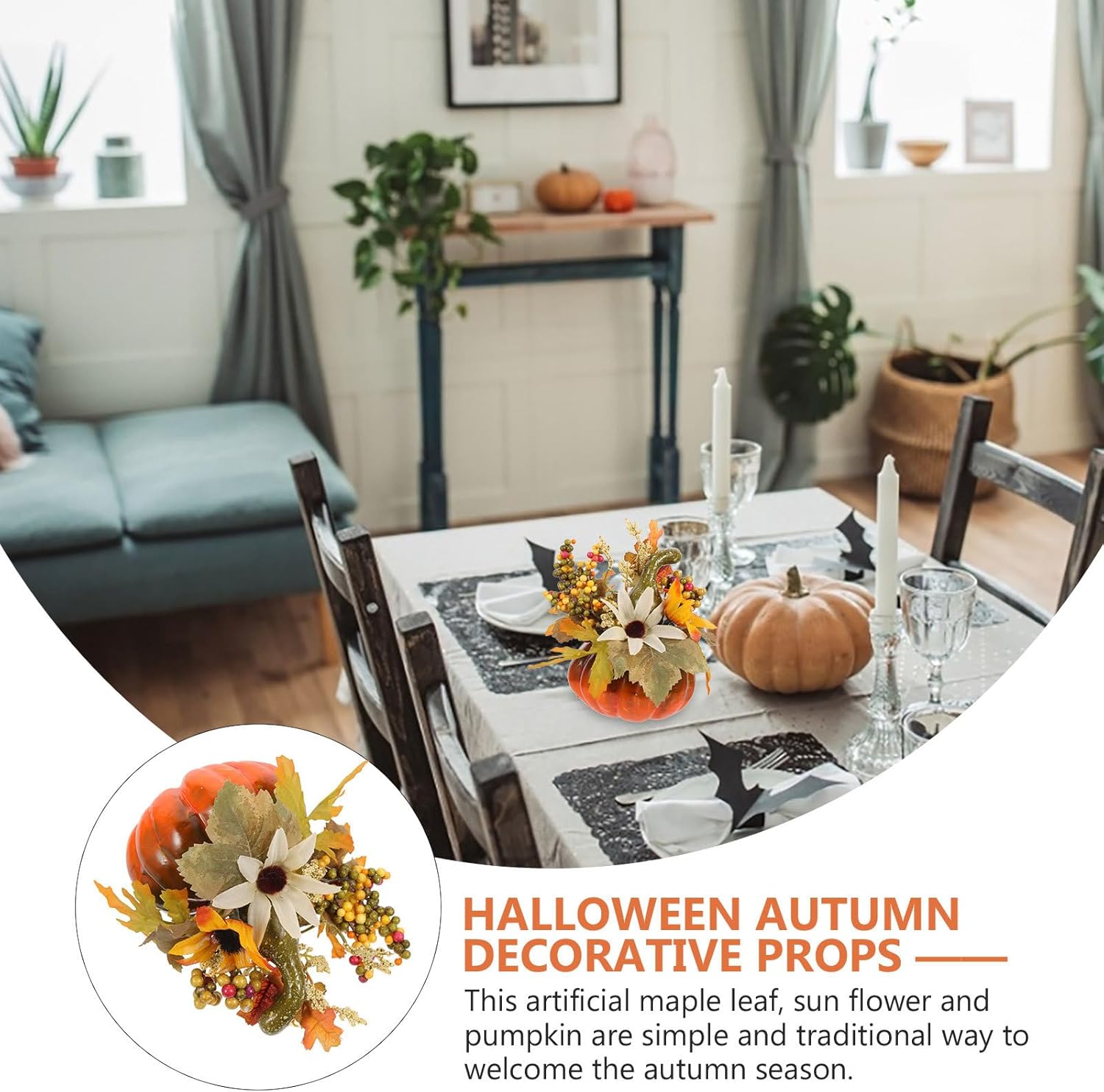 Cabilock Artificial Pumpkin Decor for Fall Halloween