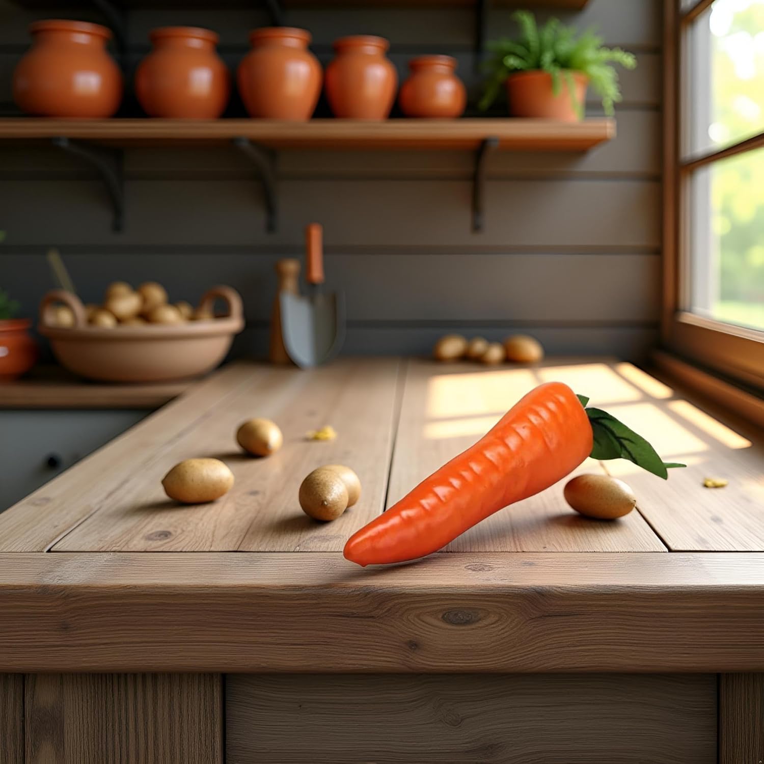 Orange Artificial Carrot Home Decor Reusable Plastic Carrot
