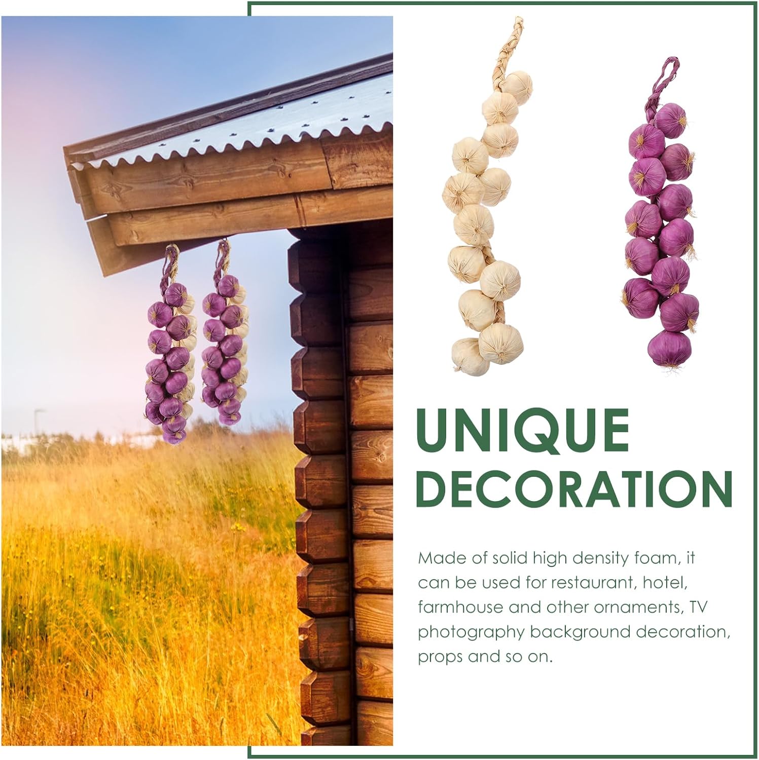 MAGICLULU Artificial Garlic Skewers 2pcs White Purple