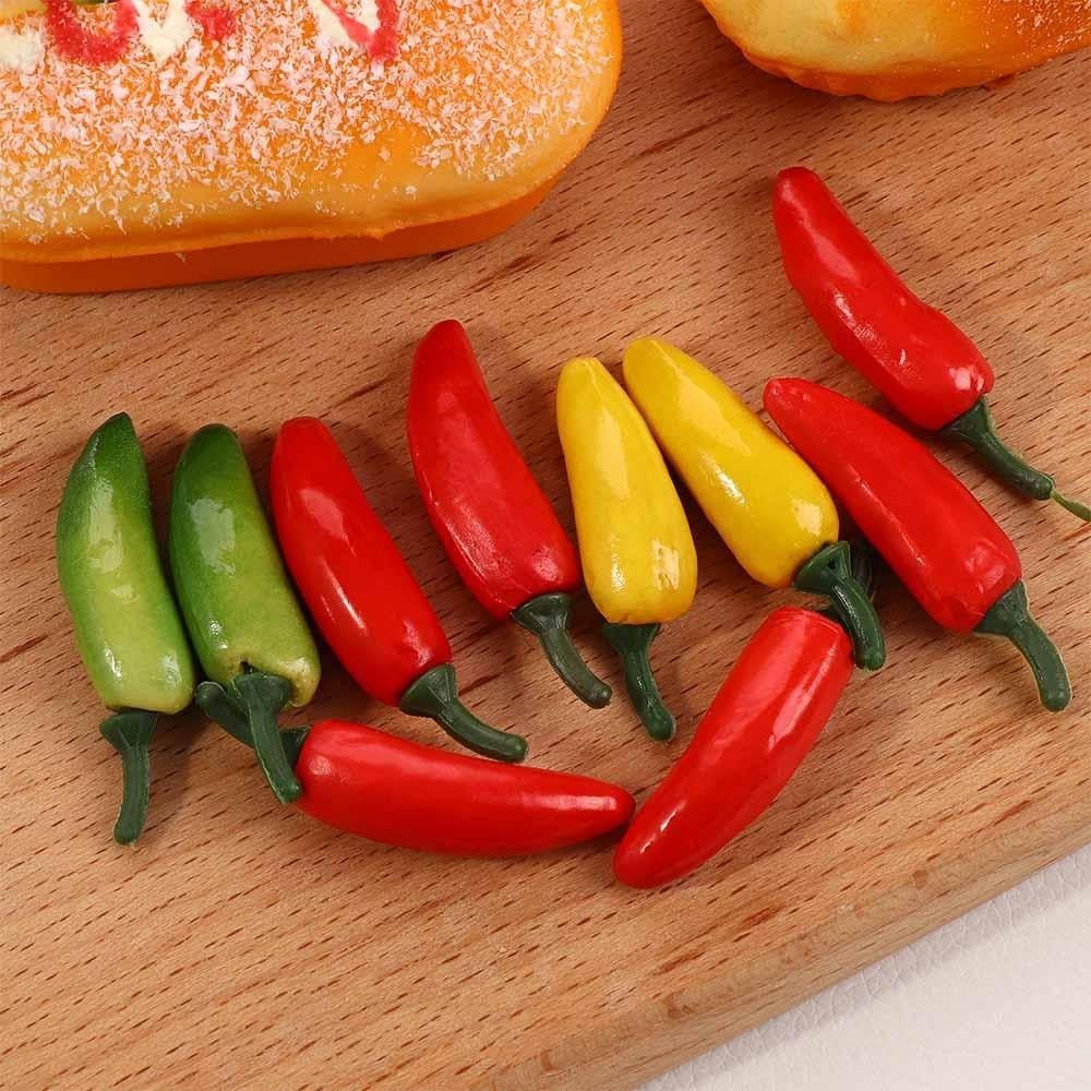 10Pcs Artificial Chili Peppers Lifelike Fake Vegetables Home Kitchen Decor