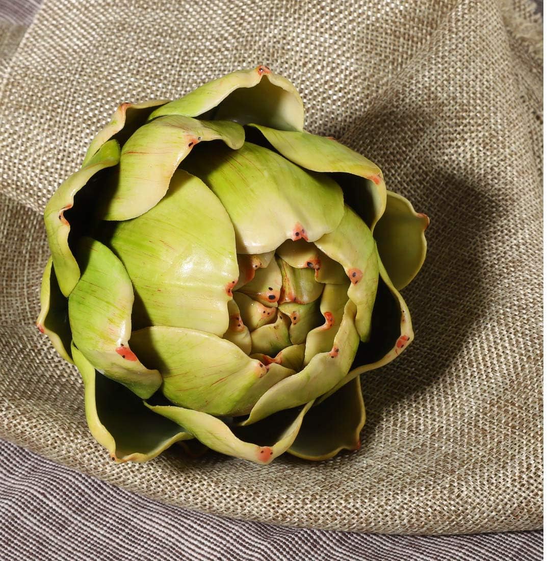 Large Green Artificial Artichoke Decor Set 6pcs
