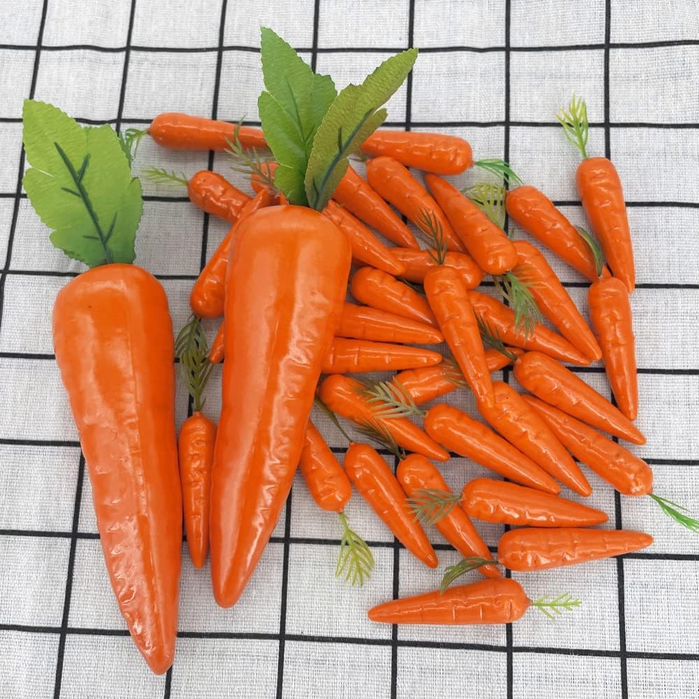 Laiiqi 35Pcs Artificial Carrots for Decor and Photography
