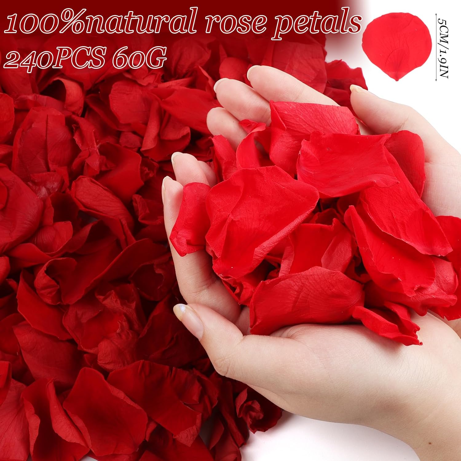 240PCS Real Red Rose Petals Confetti for Weddings and Celebrations