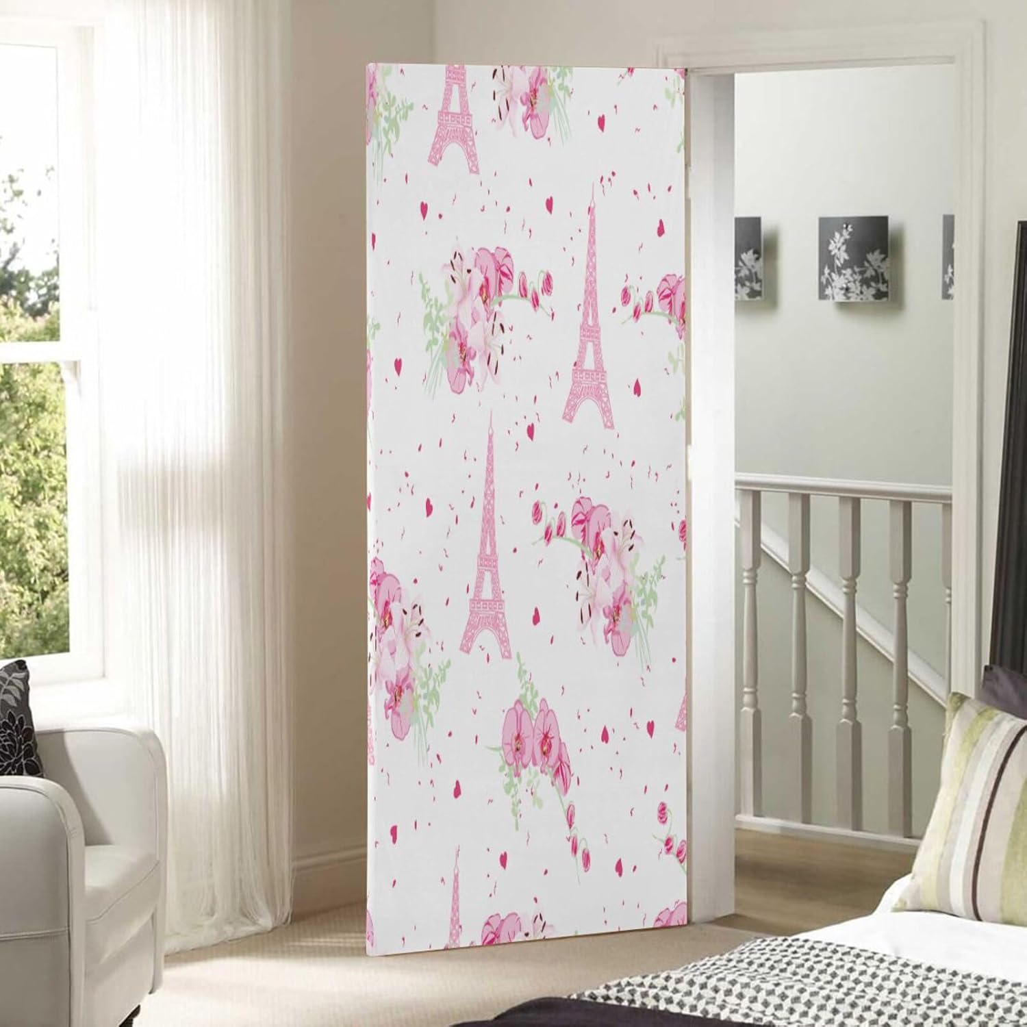 Susiyo Romantic Paris Pink Halloween Door Cover