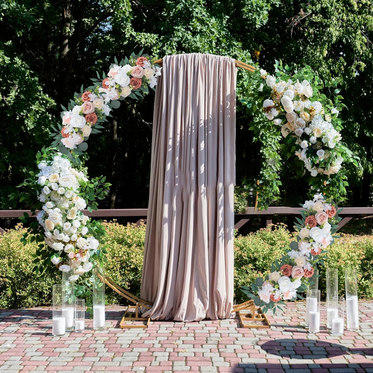 2PCS Artificial Wedding Arch Flowers Centerpieces for Tables