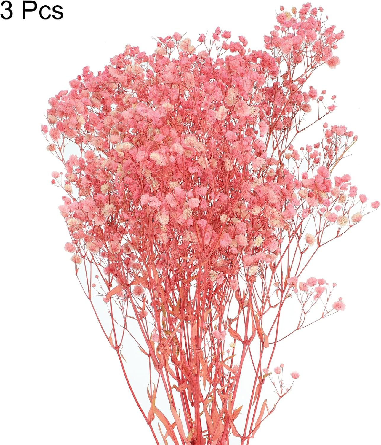 MECCANIXITY Artificial Dried Babys Breath Flowers 17 Inch Light Pink 3 Pcs