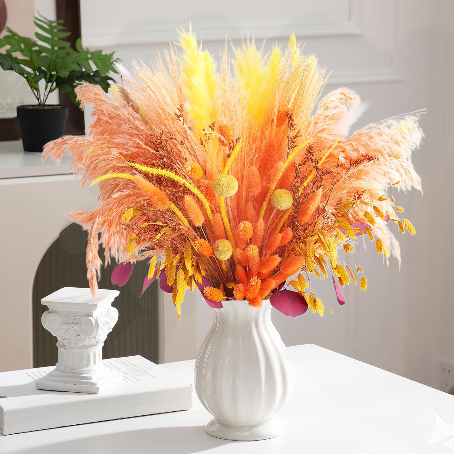 107 Pcs Artificial Dried Flowers Bouquet Boho Fall Decor
