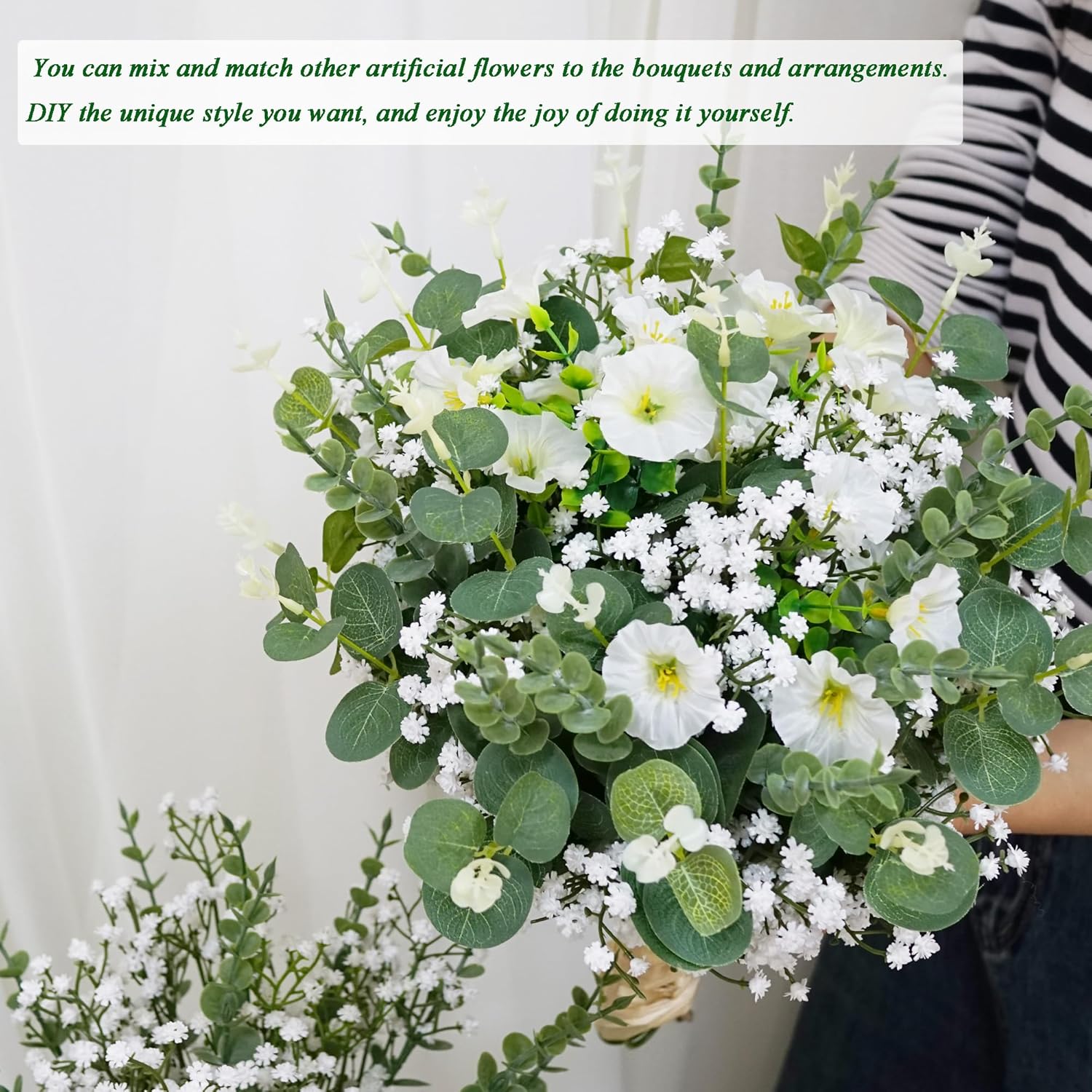 54PCS Long Artificial Babys Breath Flowers for Decorations