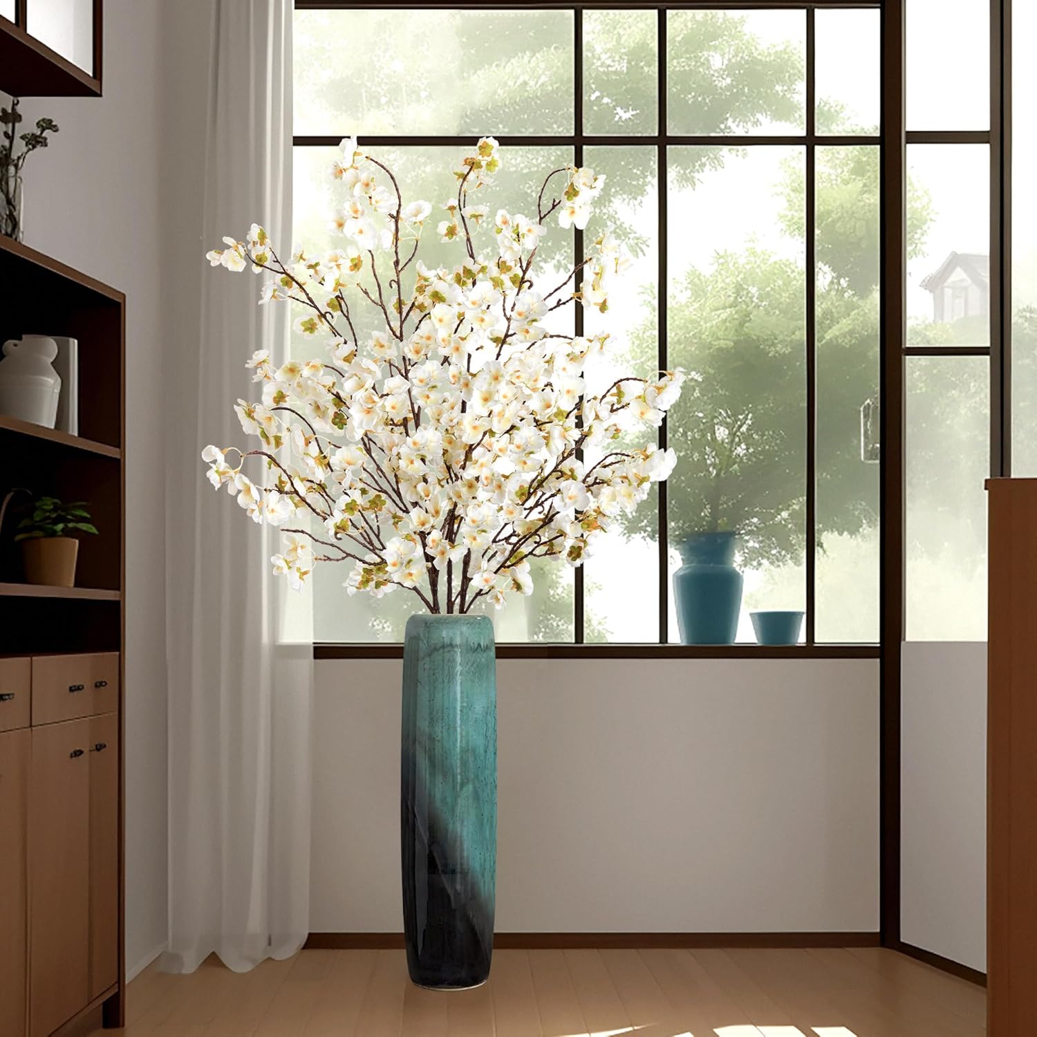 4 Pcs Artificial Cherry Blossom Flower Branches for Home Decor Spring Centerpieces