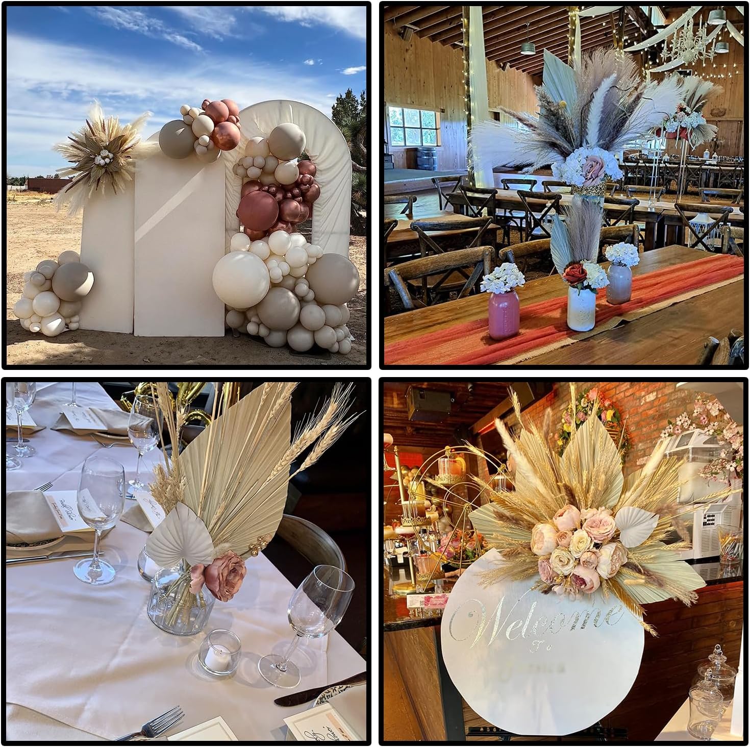 Dried Palm Leaves Bouquet 6 Pcs Eco-Friendly Decor