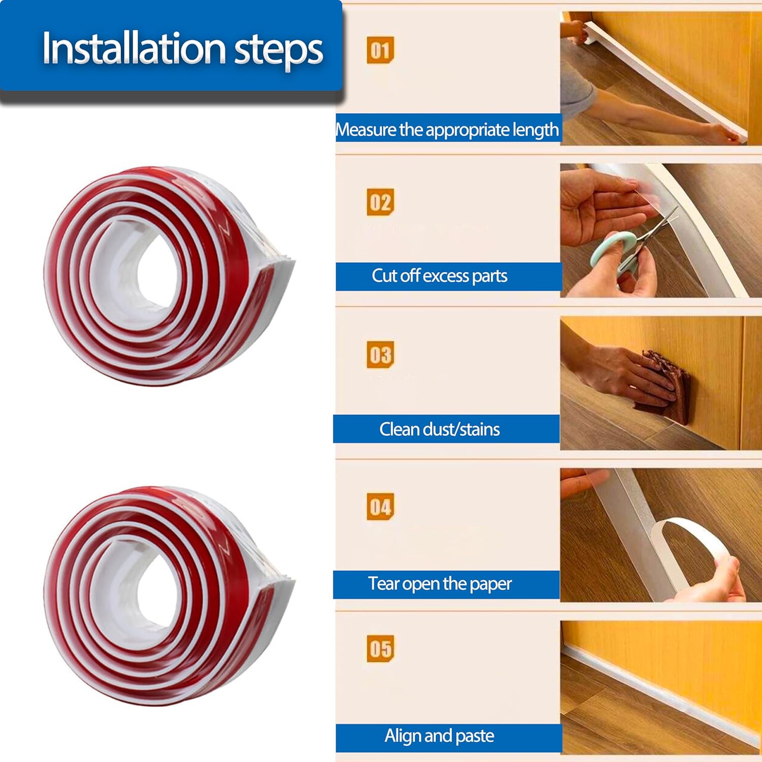 MCOTOP Door Draft Stopper 4 Pack Weather Stripping Noise Blocker