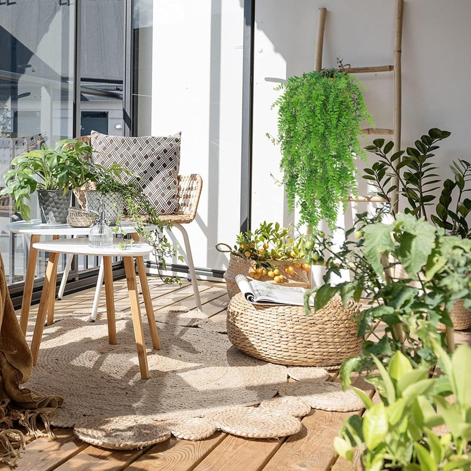 Huryfox Artificial Hanging Plants Fern Vine