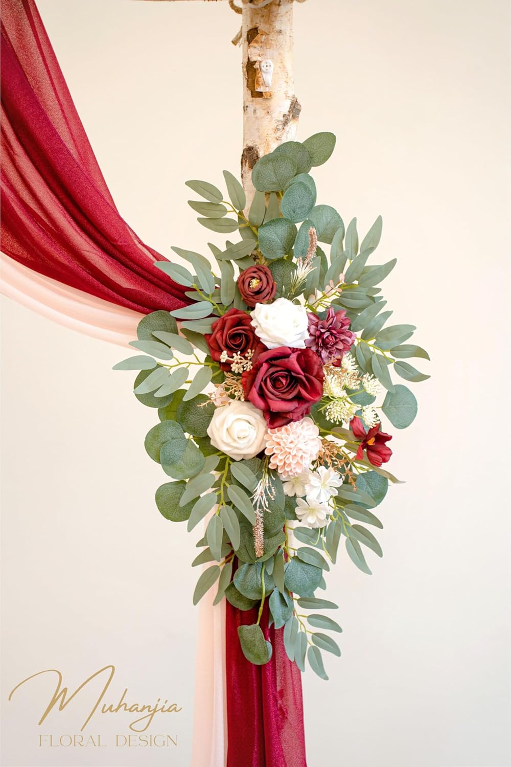 Artificial Wedding Arch Flowers Kit Pack of 4 Burgundy Blush