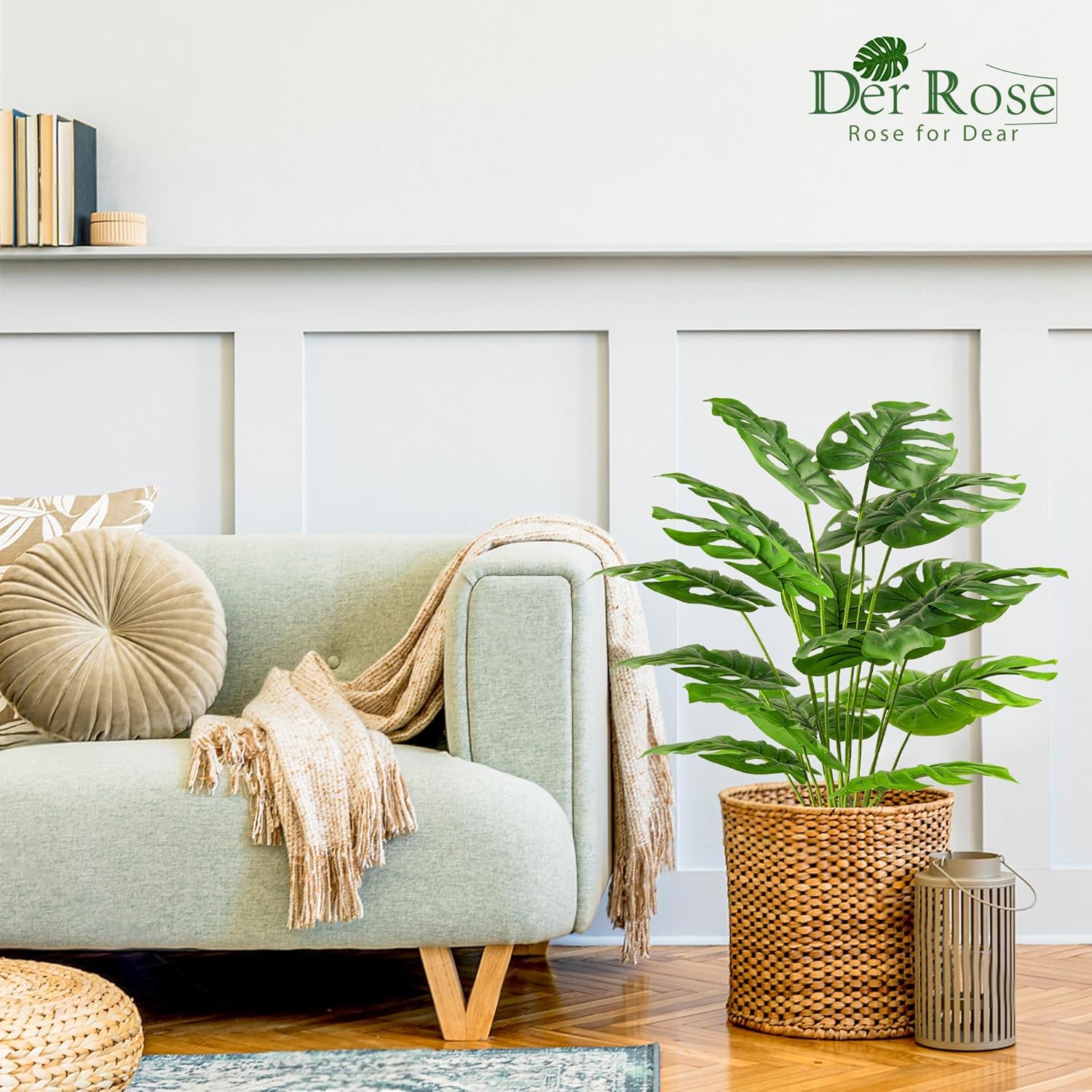 Der Rose 2Packs 28 Artificial Monstera Plants with Pots