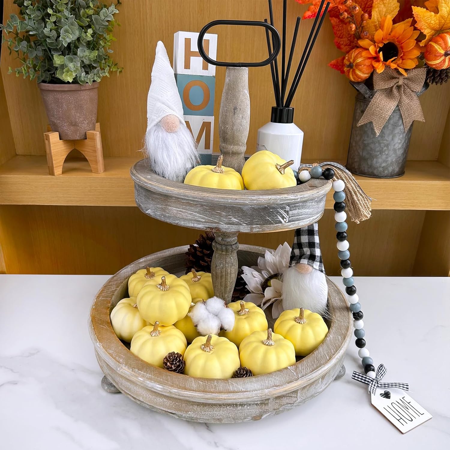 Winlyn 12 Pcs Artificial Yellow Pumpkins for Fall Decor
