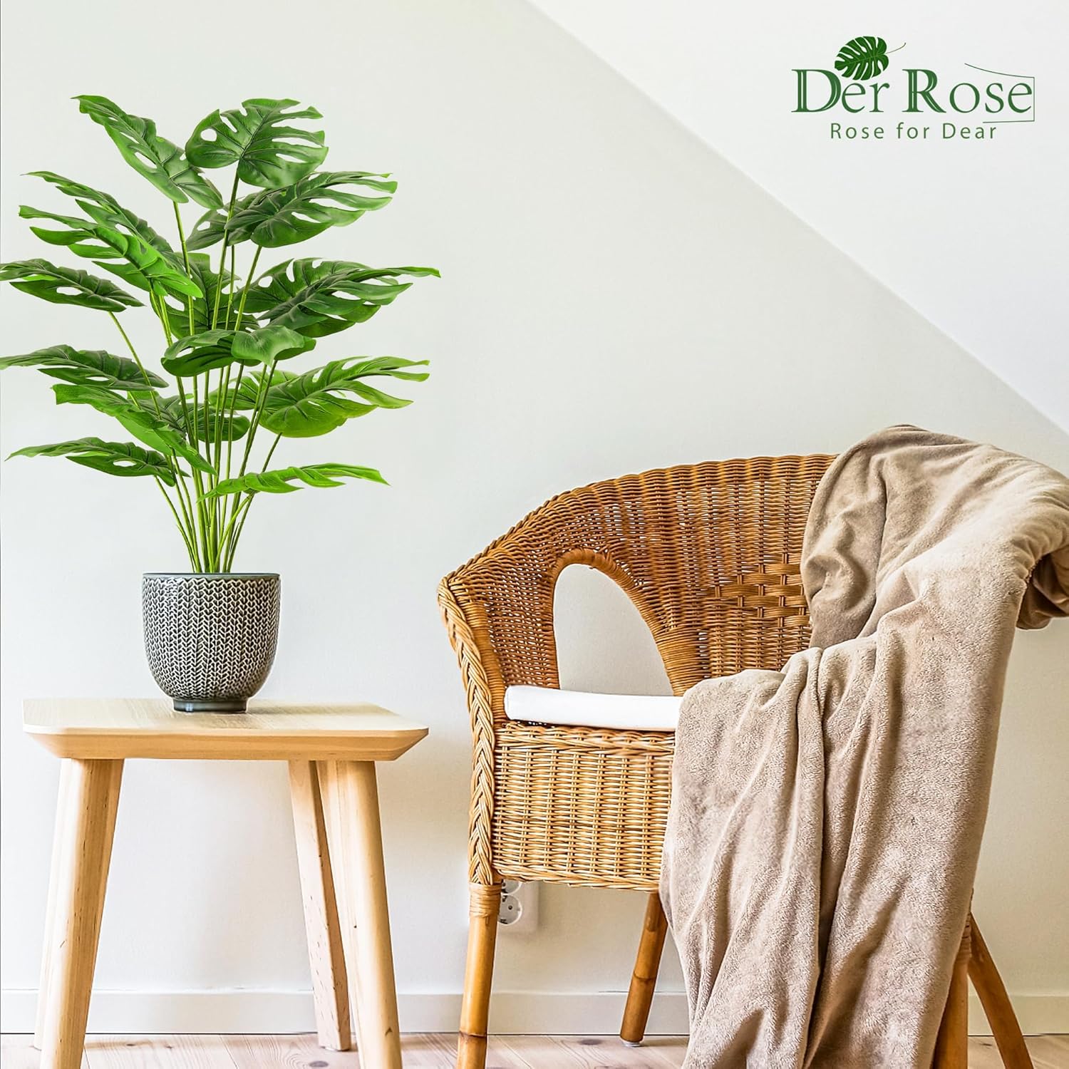 Der Rose 2Packs 28 Artificial Monstera Plants with Pots