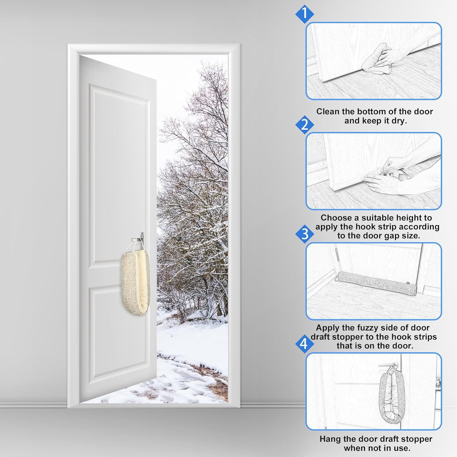 NABOWAN 38 Inch Weighted Door Draft Stopper