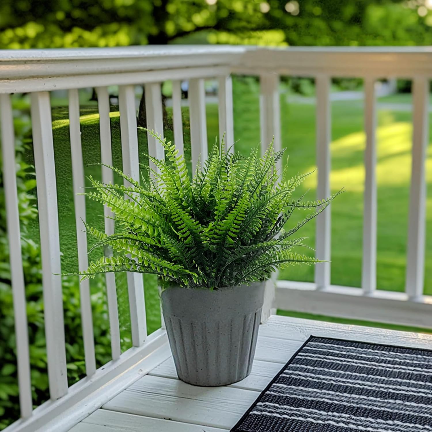 TURNMEON 8 Bundle Artificial Ferns Outdoor Decor