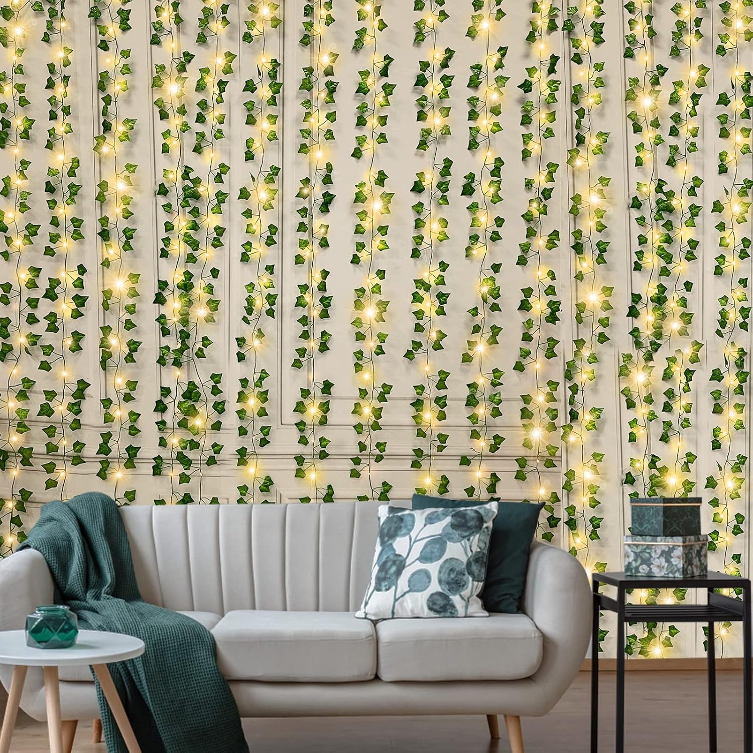 24 Pack Fake Vines with 200 Lights Timer