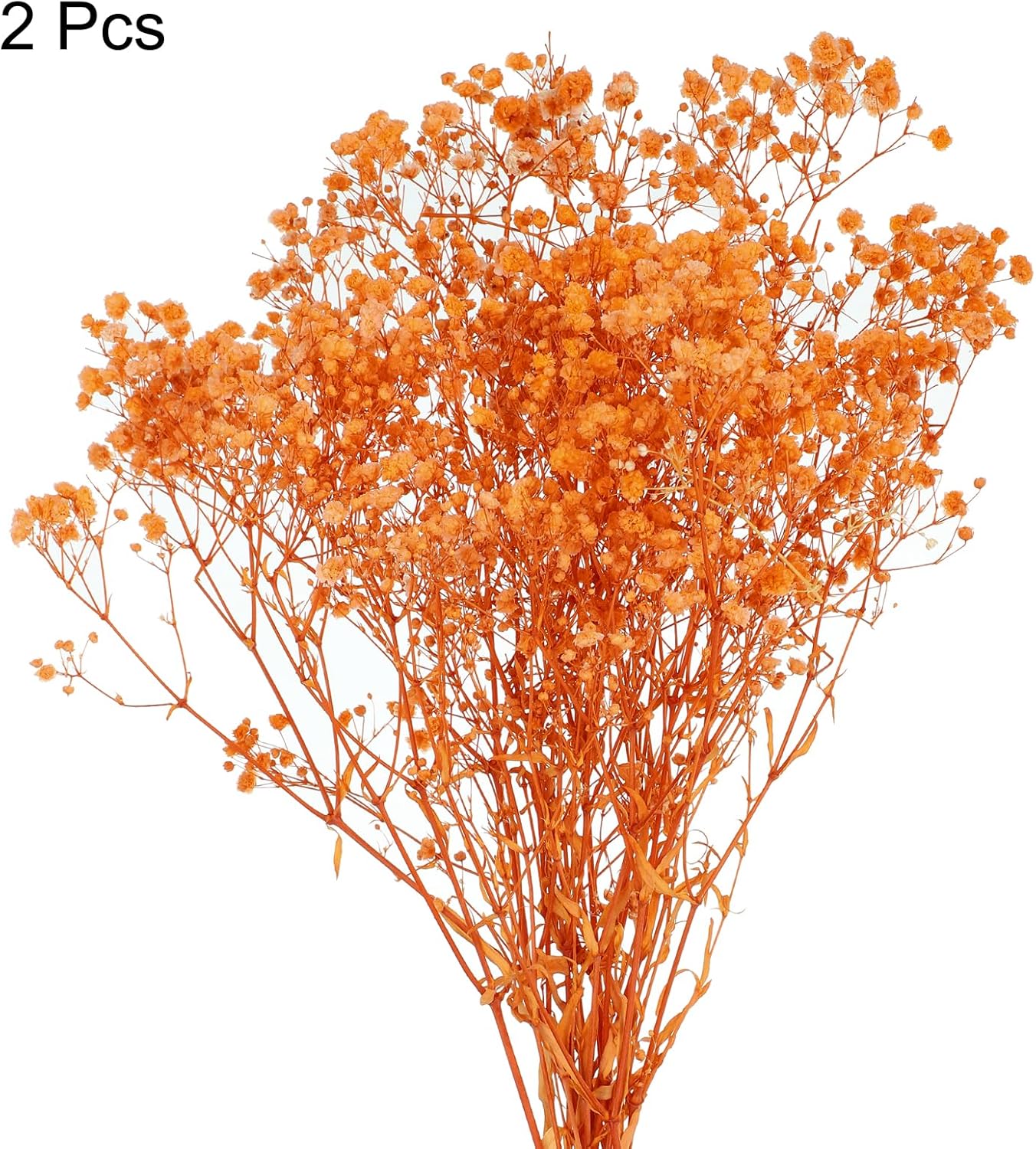 MECCANIXITY Artificial Orange Babys Breath Flowers 12 Inch 2 Pcs