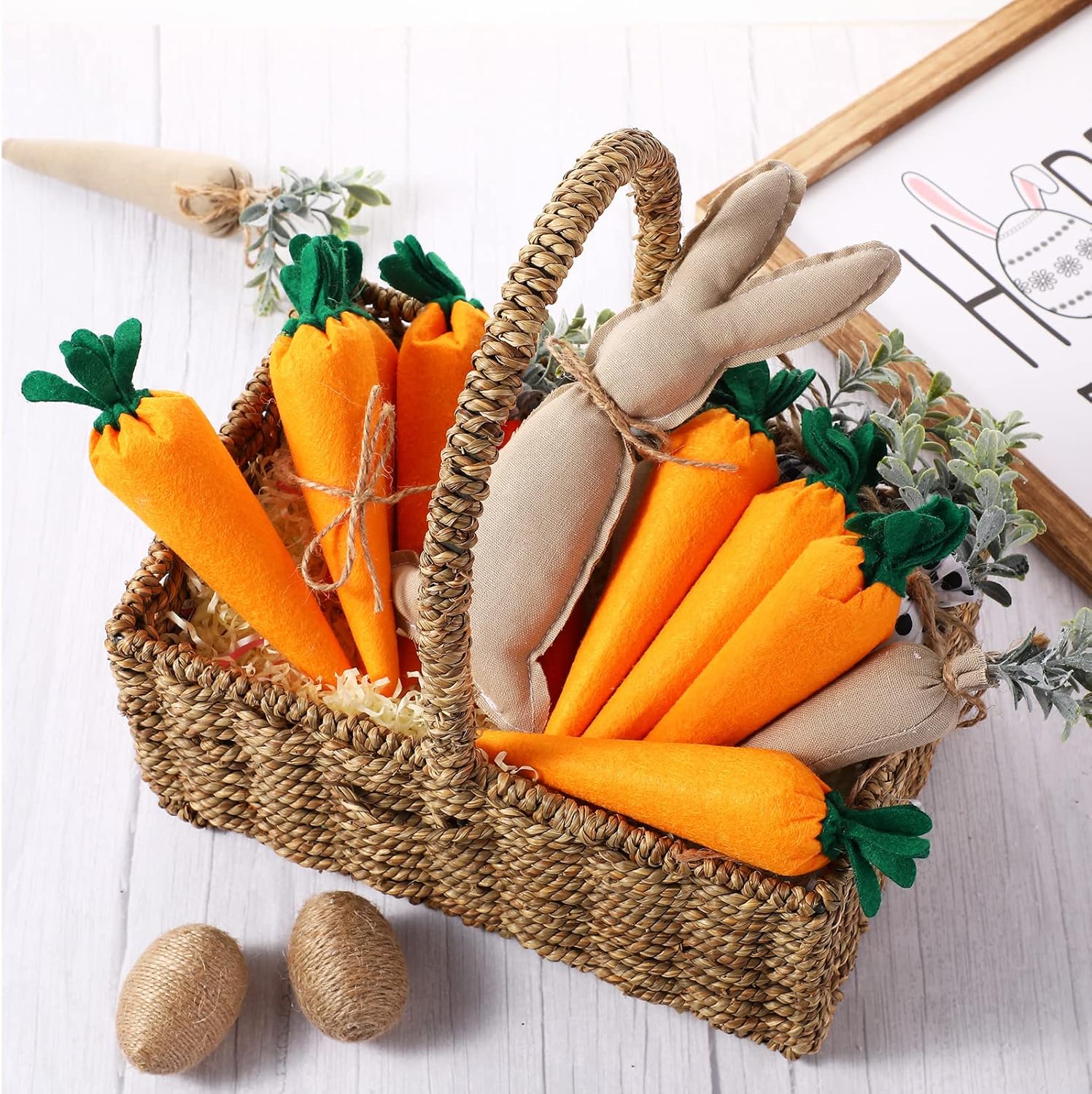 Skylety 8 Piece Easter Carrots Decor Toy
