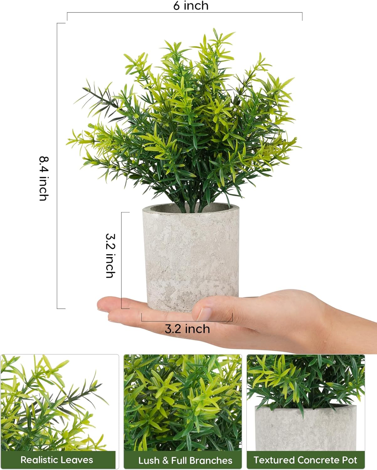 Velener Artificial Rosemary Potted Plants for Home Decor