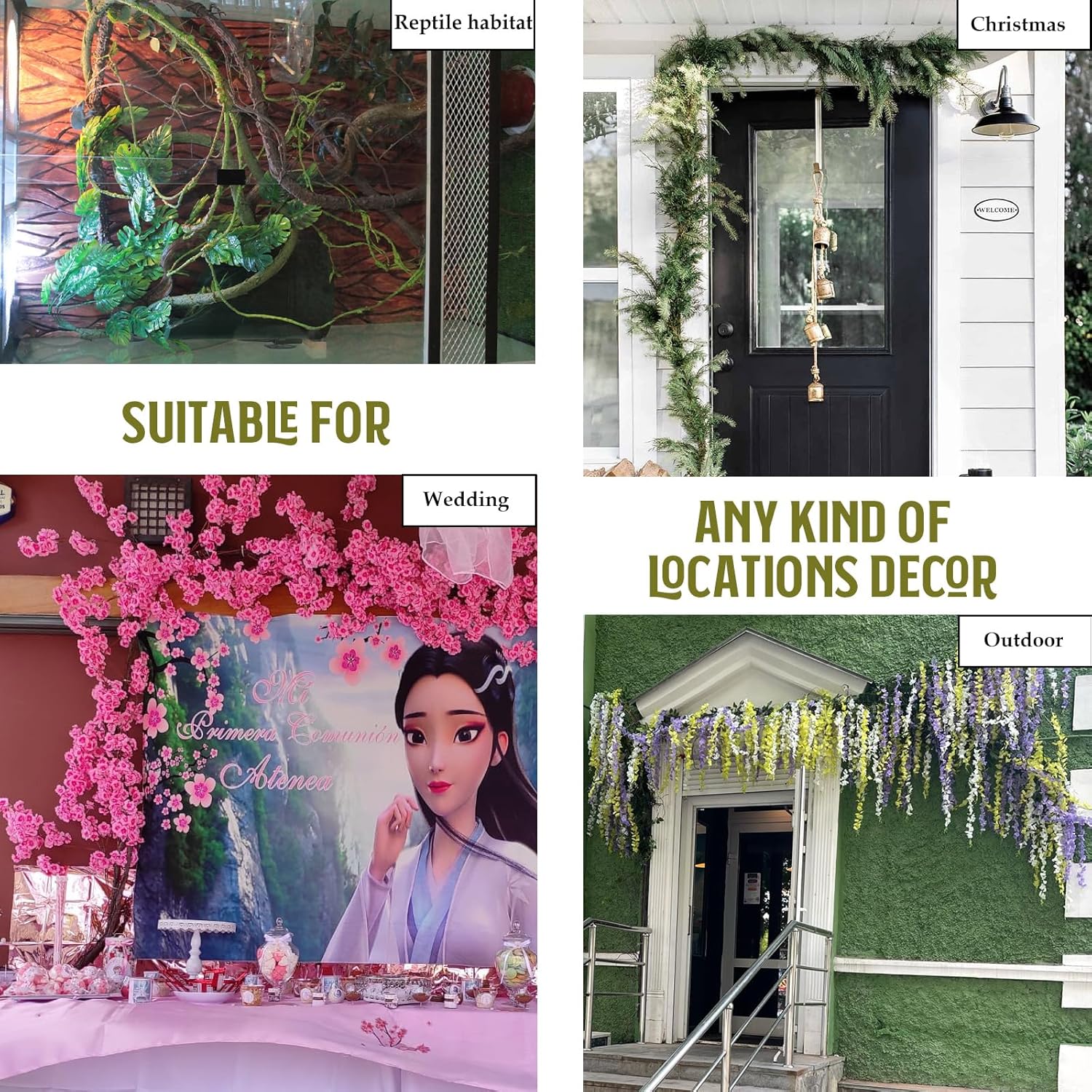 118 Inch Artificial Tree Branches for Wall Hanging Decorations