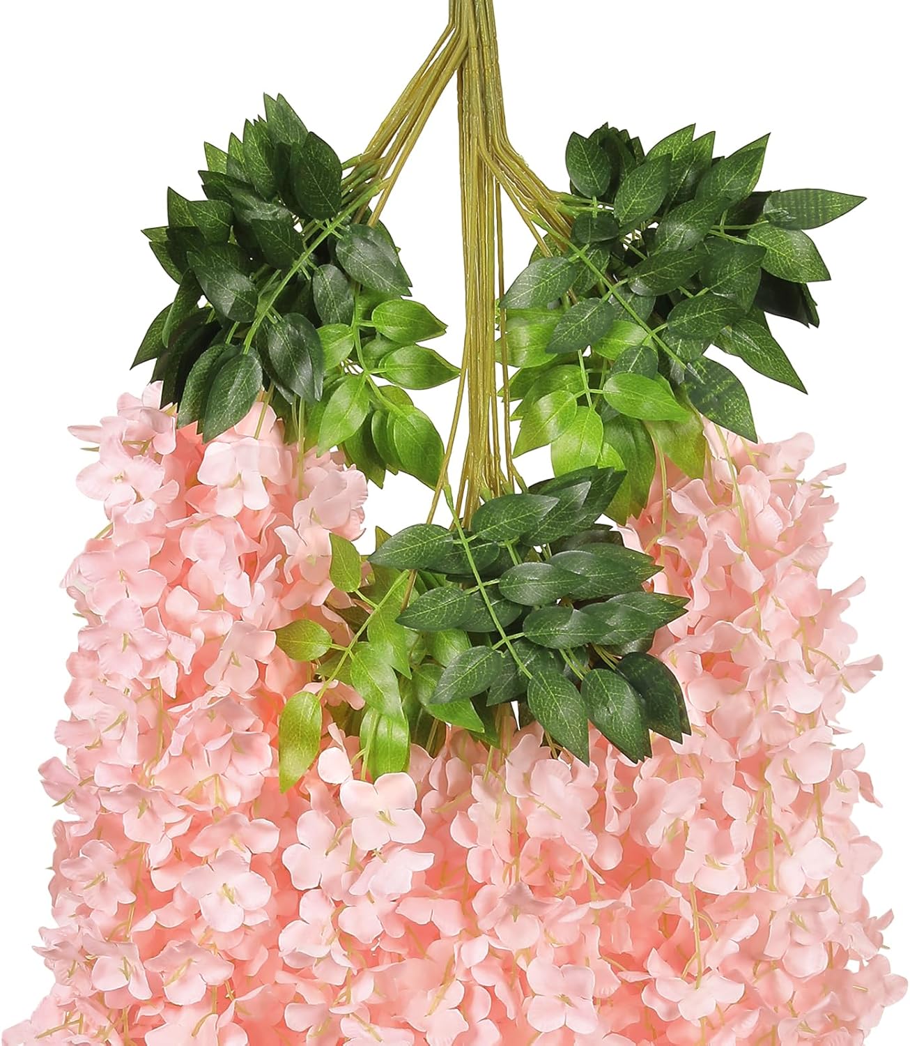 Pauwer Wisteria Hanging Flowers 24 Pack Blush Pink