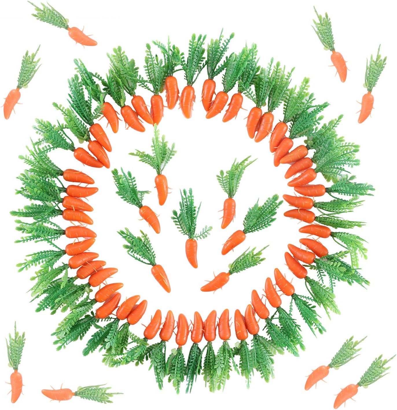 100PCS Mini Easter Carrots Plastic Decorations