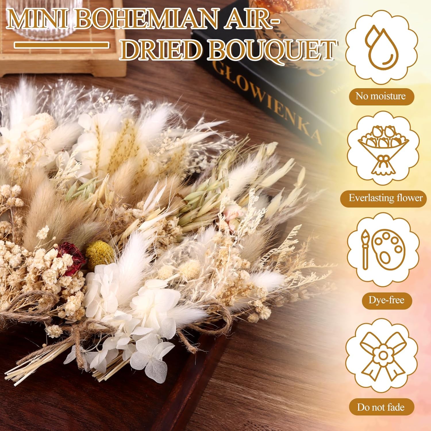 16Pcs Boho Dried Flower Bouquet Mini Decor Set
