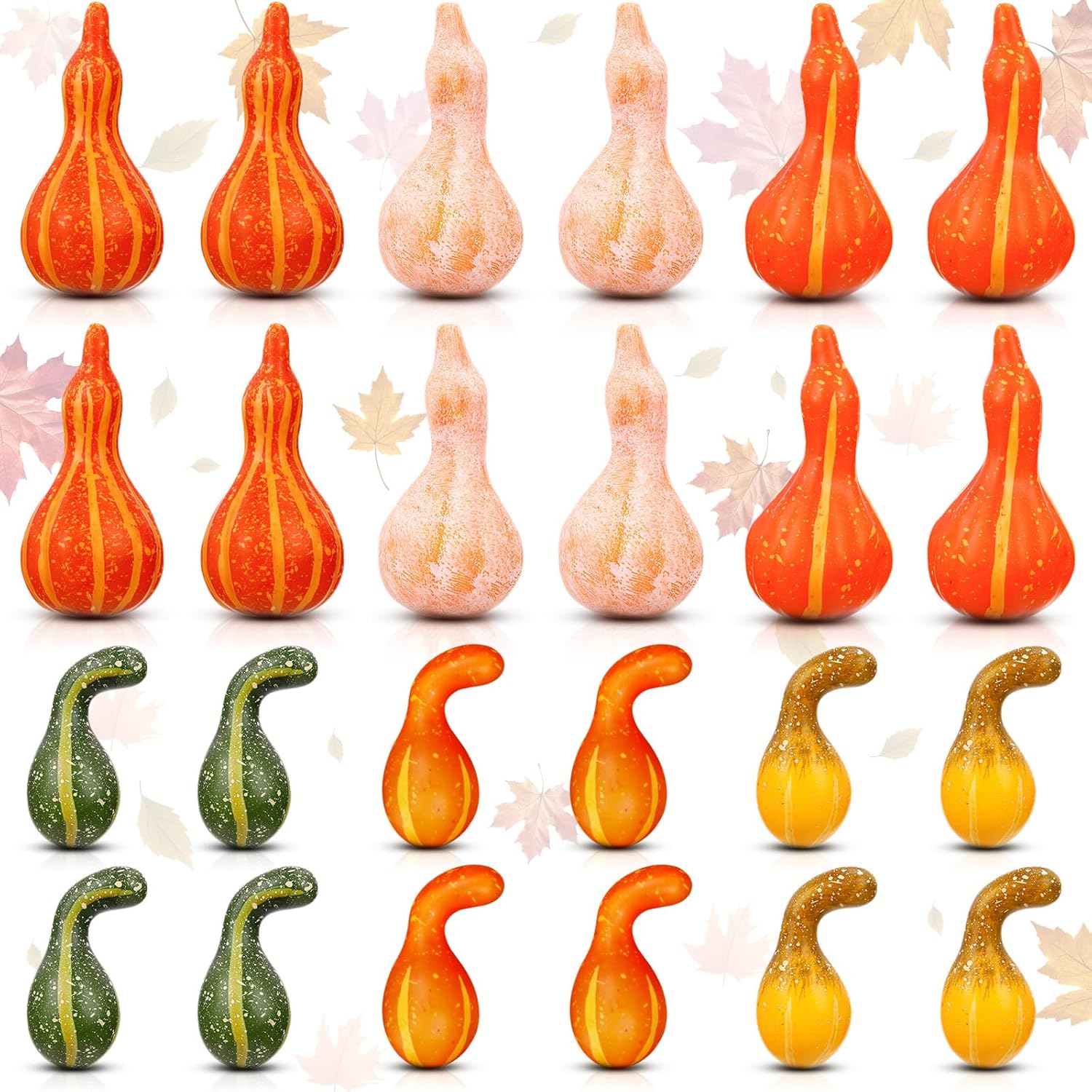 Geelin 24 Pcs Artificial Pumpkin Gourd Fall Decor Set