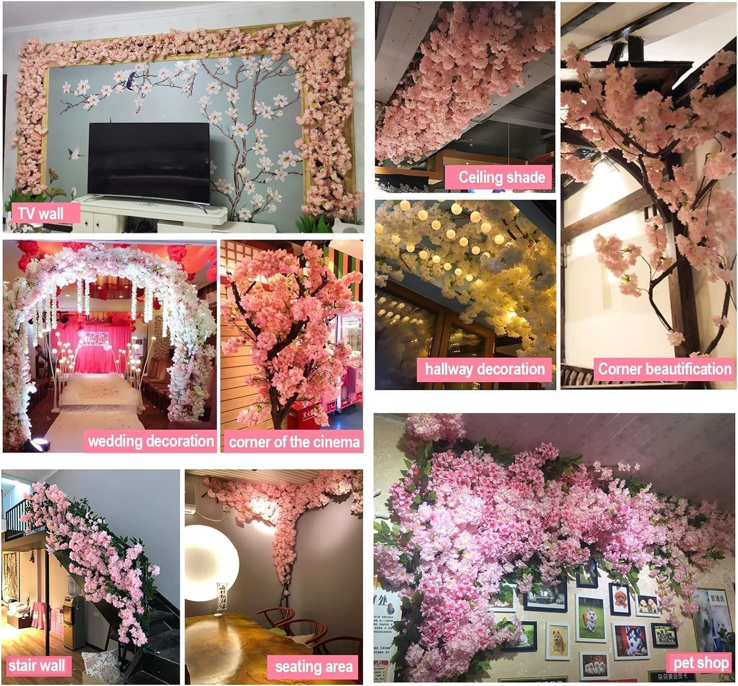 Artificial Cherry Blossom Tree for Indoor Ceiling Decor
