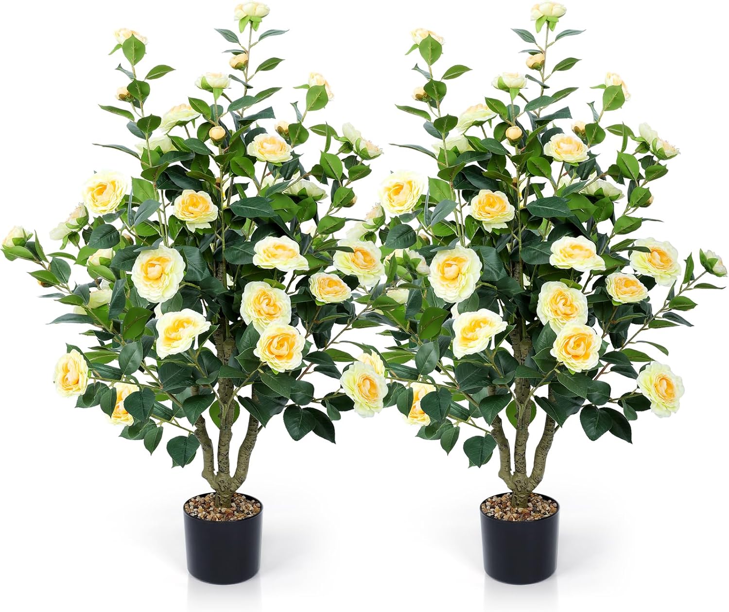 Artificial Camellia Tree 2 Pack 42 Inch Faux Floral Plants