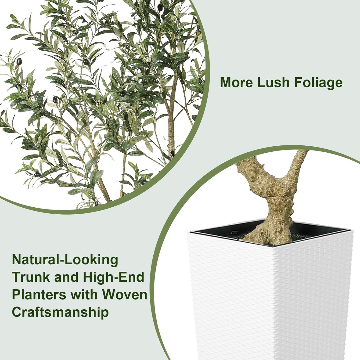 LYERSE Olive Tree 7 Feet Artificial with White Planter
