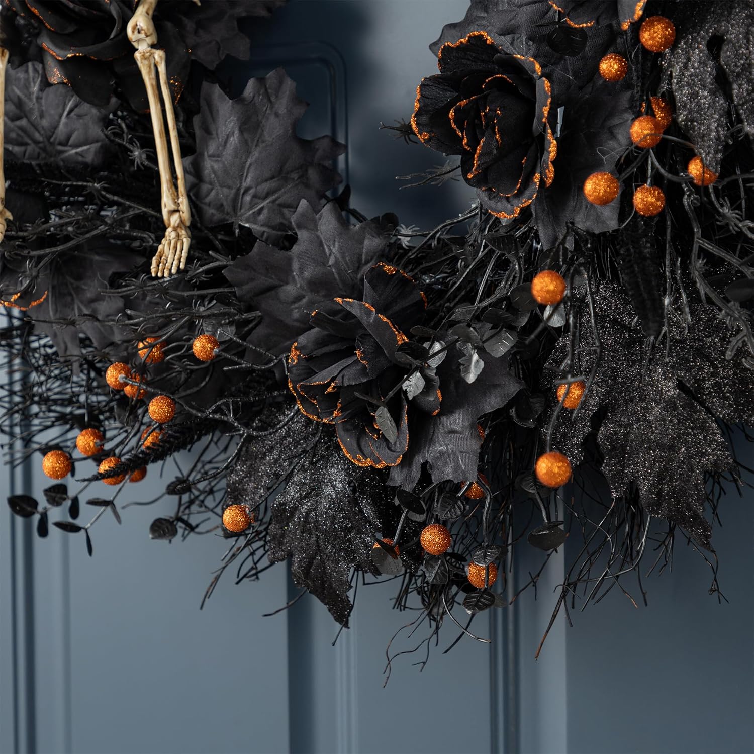 Glitzhome Set of 3 Halloween Decor Trees and Wreath