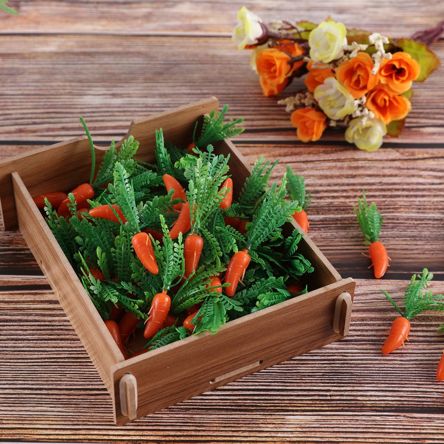 100PCS Mini Easter Carrots Plastic Decorations