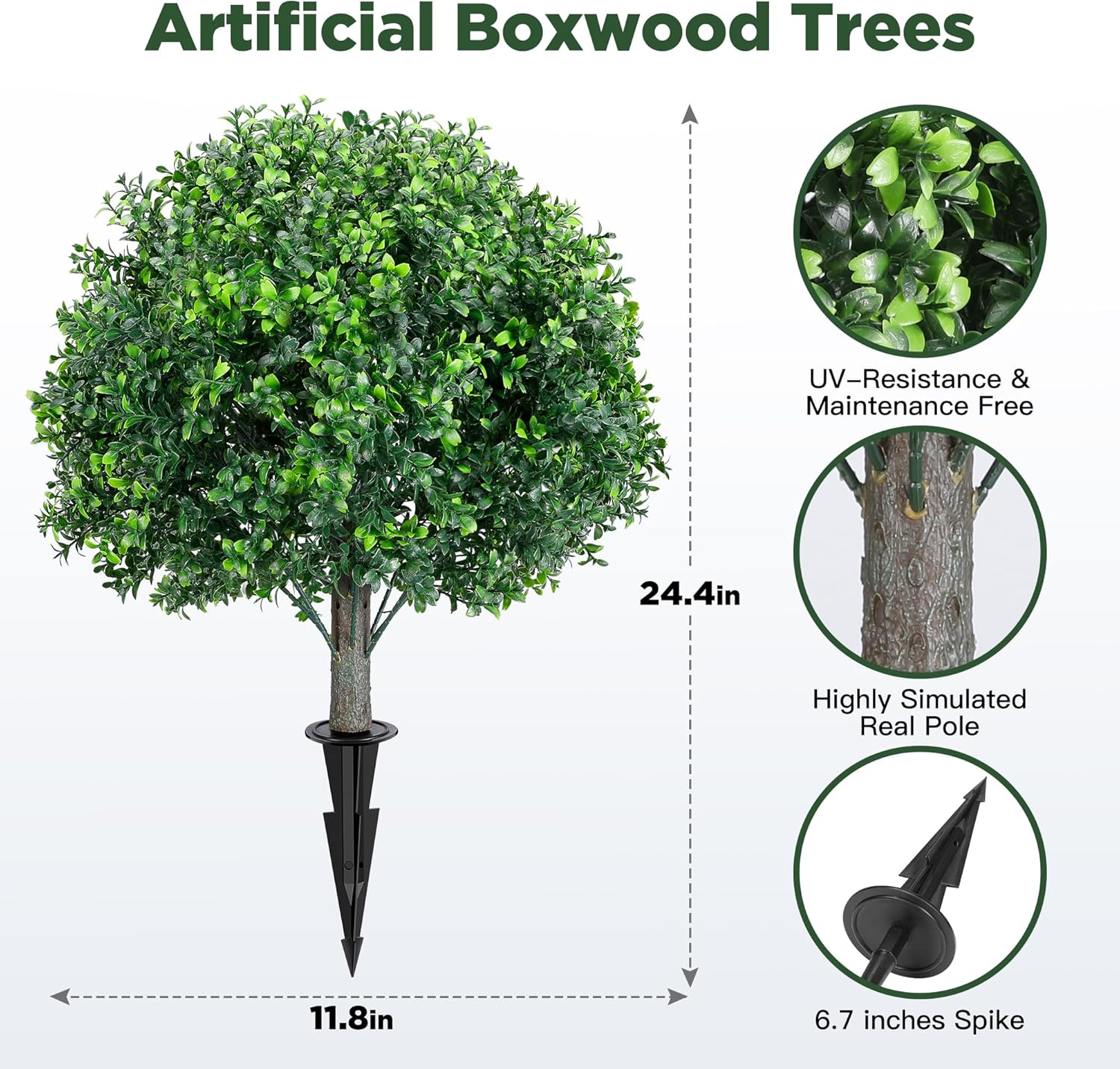 Artificial Boxwood Topiary Ball Tree 2 Pack