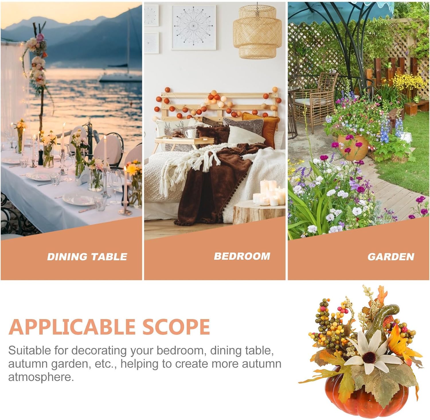 Cabilock Artificial Pumpkin Decor for Fall Halloween