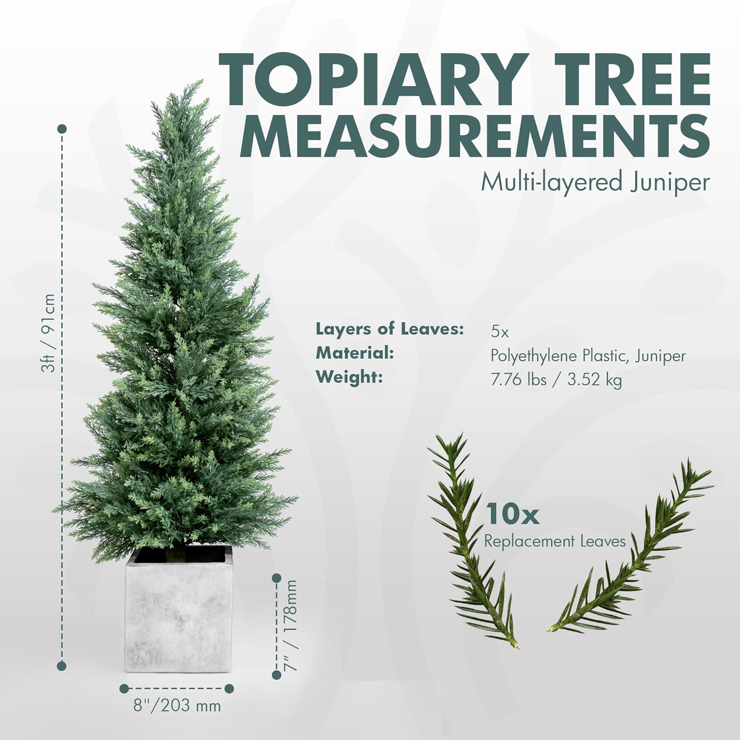DRAY 2-Pack Faux Cypress Topiary Trees 4ft Tall