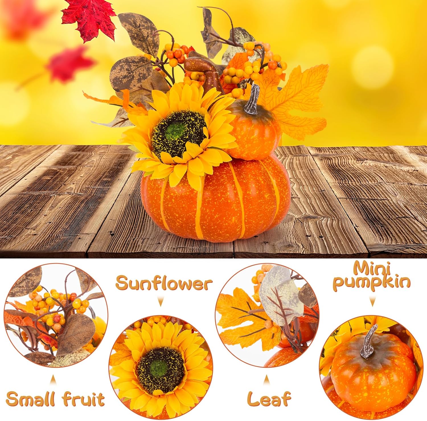 DomeStar Artificial Pumpkin for Fall Decor