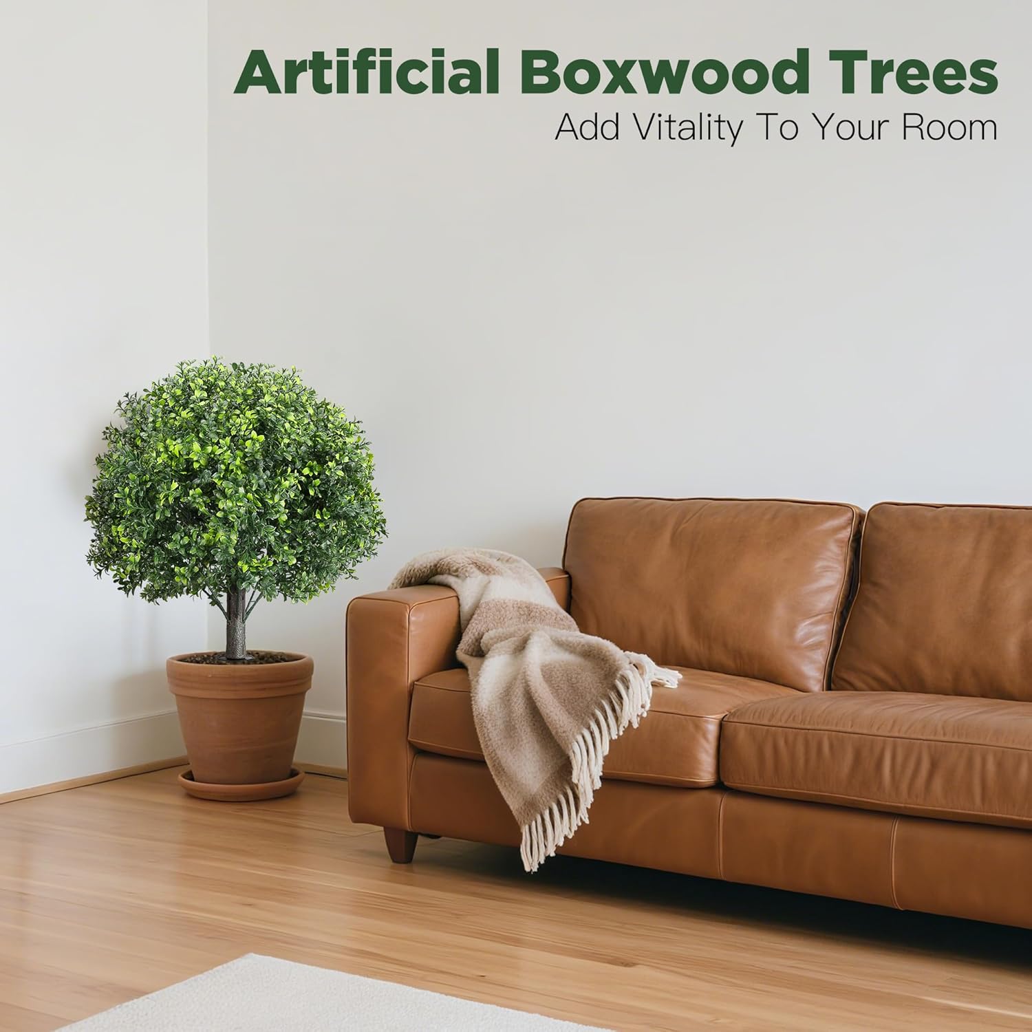 Artificial Boxwood Topiary Ball Tree 2 Pack