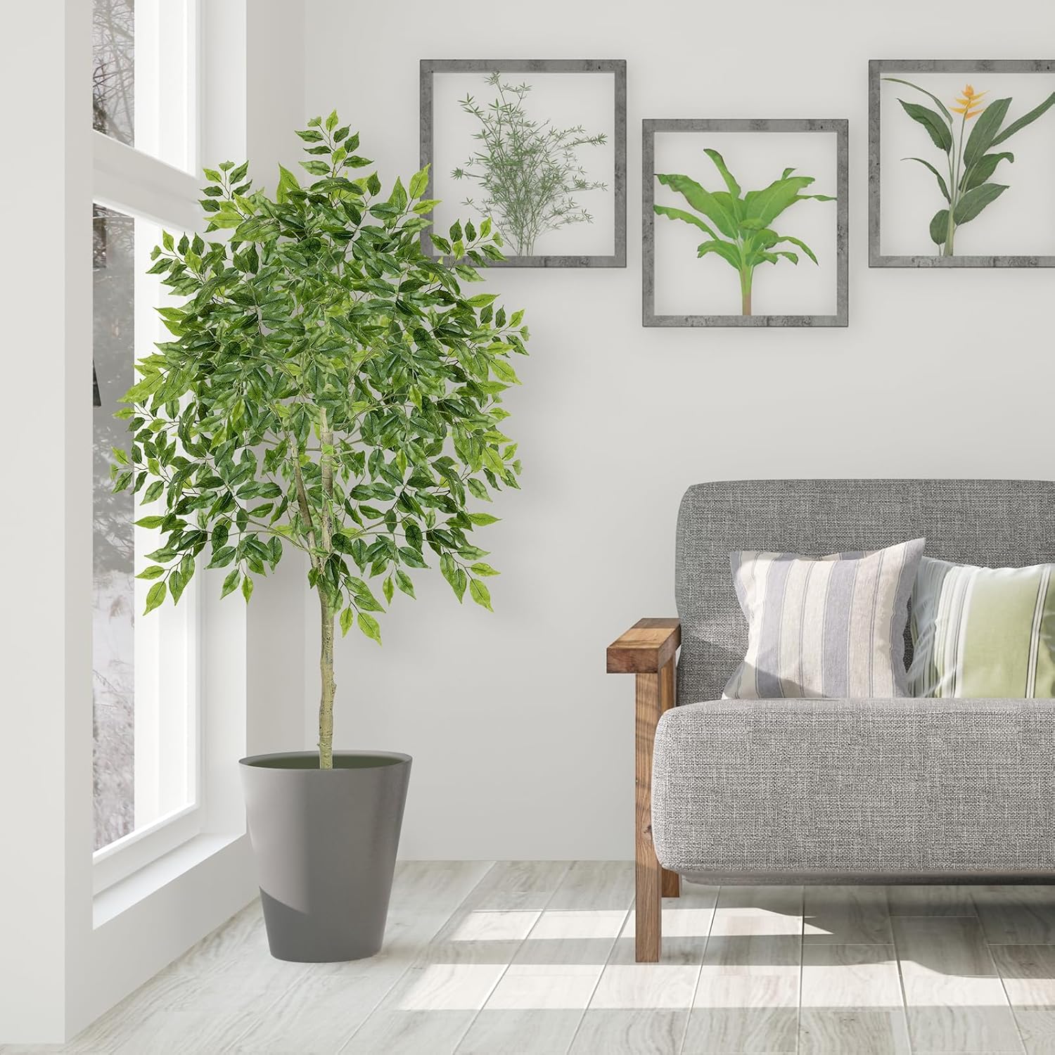 PINPON 6FT Artificial Ficus Tree for Home Decor
