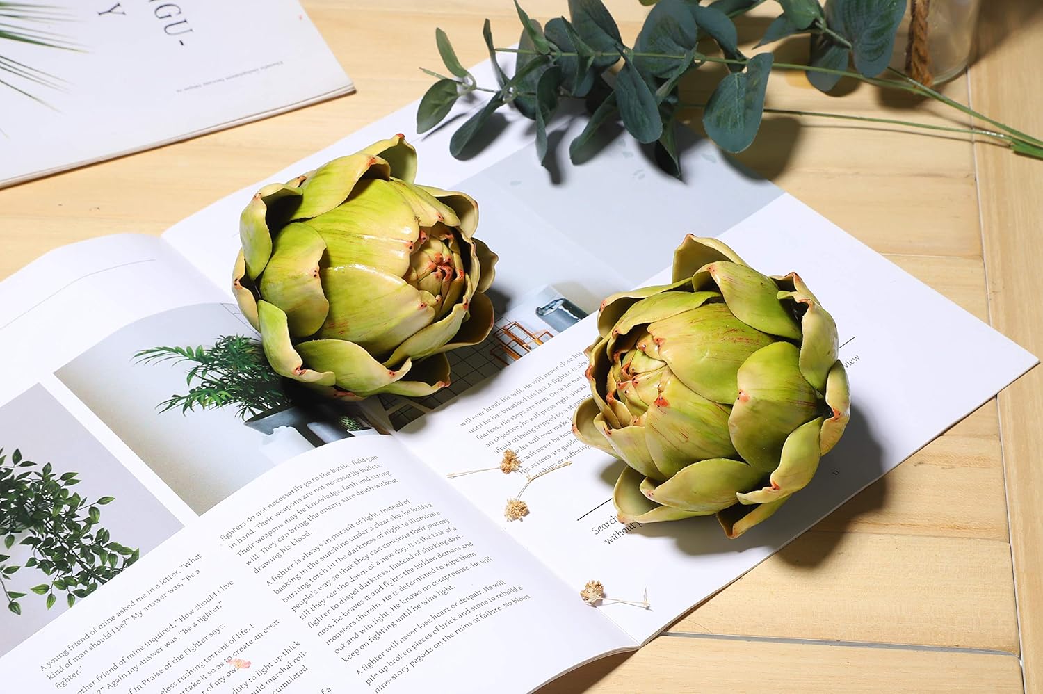 Onlove Large Green Artificial Artichoke Decor Set of 4